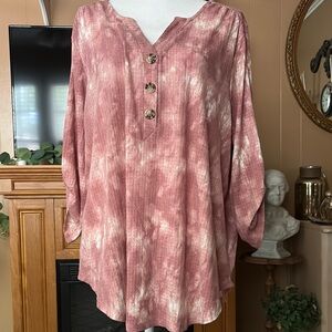 Women's Pink Button-Down Top
